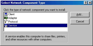 2 Double-click the [Network] icon. The [Network] dialog box appears. 2 3 Click [Add] in the [Configuration] tab sheet.