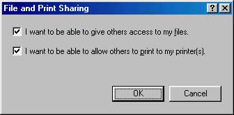 The [File and Print Sharing] dialog box appears.