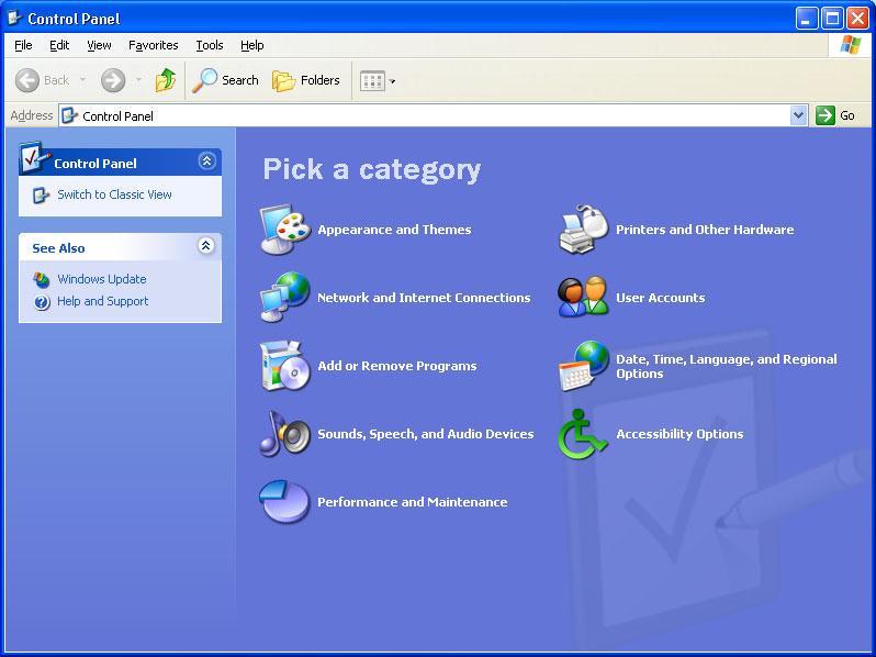 Adding Server Service (Windows XP) 1 From the [Start] menu, select [Control Panel].