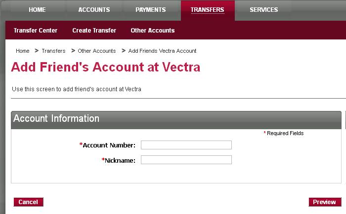Enter your account number, account type, bank name and bank ID (routing number).