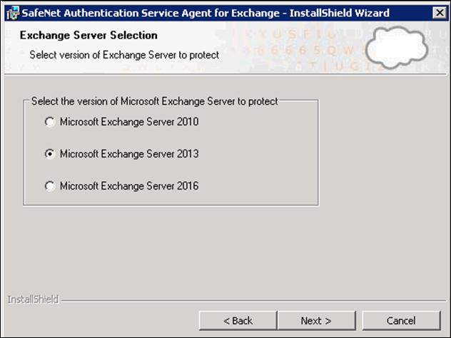SafeNet Authentication Service Agent for Outlook Web App 2013 4. Select the version of Microsoft Exchange Server, and click Next. Upgrading SAS Agent for OWA 2013 NOTES: Automatic upgrade from 1.
