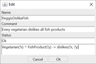 Task 1 Solution: (1) Every vegetarian dislikes all fish products.