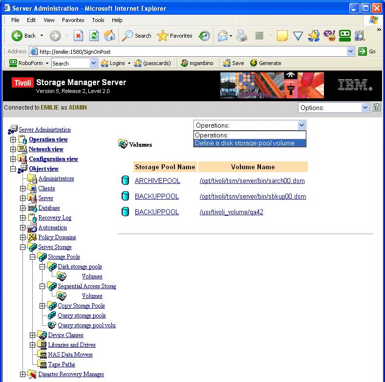 Configuring Tivoli Storage Manager for Mirapoint NDMP Backup 1. Create a directory for the volume on your TSM server.