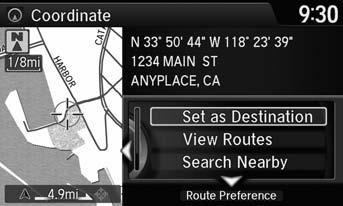 Move w to scroll the map to position the cursor over your desired destination, adjusting the map scale as necessary.