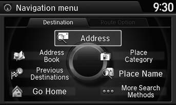 Changing Your Route Adding Waypoints Adding Waypoints from the Navigation Menu H MENU button (when en route) Destination List Add New Destination