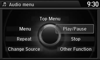 Front Control Panel Operation Setting the DVD Menu Setting the DVD Menu Interface Dial H MENU button (in DVD mode) 1. Rotate i to select an item. Press u.