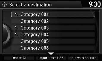Personal Information Download POI Download POI System Setup Import custom Points of Interest (POI) into the navigation system and set the POI as a destination. You can also add, edit, and delete POIs.