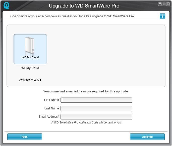 The WD SmartWare software will automatically