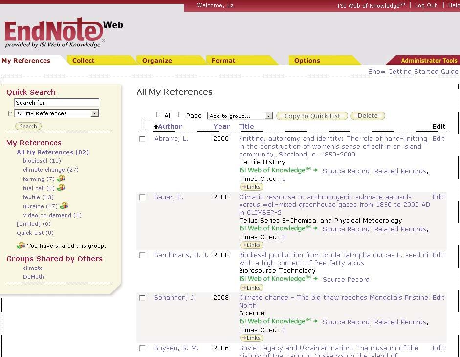 Manage EndNote Web Save up to 0,000 records in your EndNote Web library. EndNote Web also allows you to add and format references in a document and search other online databases and library catalogs.