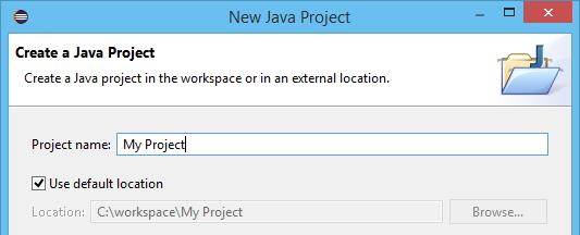 Creating a Java Project 1. Start Eclipse. 2.