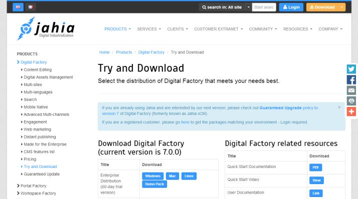 1. How To Install Digital Factory Go to http://www.jahia.