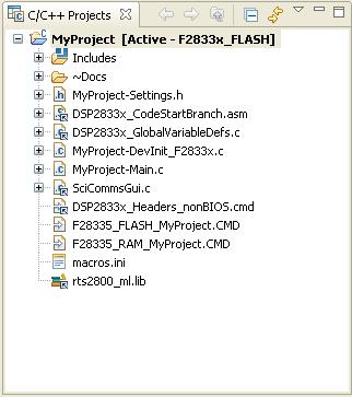 10) Expand the project to view all the files inside the project. Note that some of the files are named starting with ProjectName. These files are project specific and should be renamed.