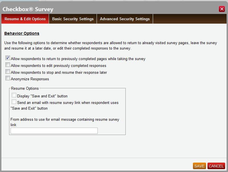 The Permissions page contains multiple options that you may configure.
