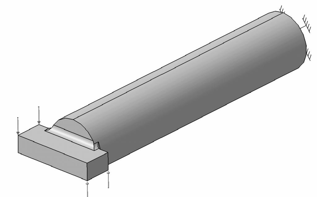 2-22 CATIA V5 FEA Tutorials Problem 2: Analysis of a Cylindrical Bar under Torsion The cylindrical bar shown below has a clamped end.