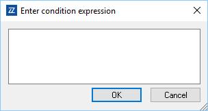 Click the control that appears on the connector and click Default or Condition expression in the Flow characteristic pop-up window. 3.