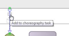 3.3.5 Referring to choreography tasks from message flows in a collaboration After creating a choreography based on a collaboration, references between the collaboration and (sub)choreography tasks