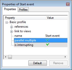 Figure 3.11 Defining an event as parallel multiple at the event properties. A plus sign is now displayed in the event icon to indicate that the event is parallel multiple. Figure 3.