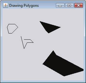 656 Chapter 15 Graphics and Java 2D 35 36 37 polygon2.addpoint( 200, 220 ); polygon2.addpoint( 130, 180 ); g.