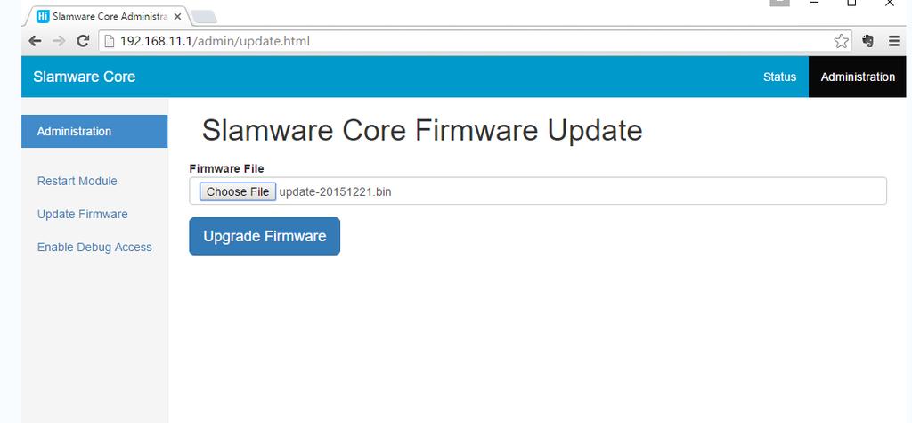 Figure 3 Firmware update confirmation page C.