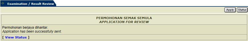 12. Click OK button to submit the application.