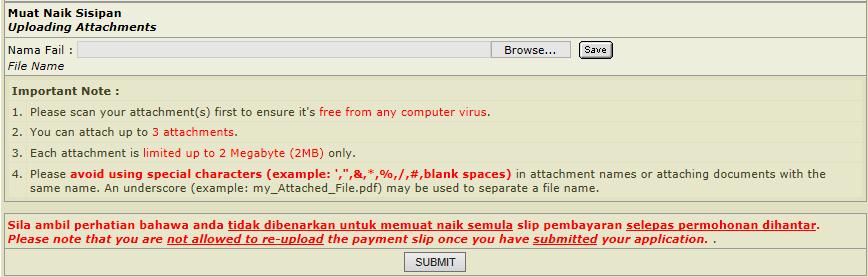 Figure 2.7 Uploading Attachments Interface 5. Click Browse button (button name may vary depending on web browser).