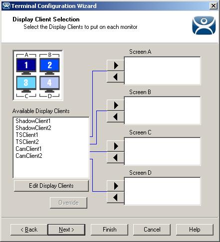 18.3.1.4 MultiMonitor Display Client Selection Page MultiMonitor Display Client Selection The Display Client Selection page