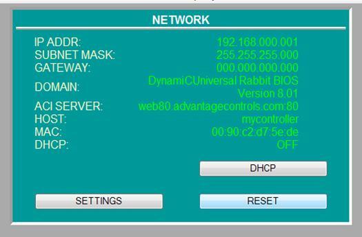 Once you have entered in the IP address information you may return to the Network Summary screen by pressing the Back button.