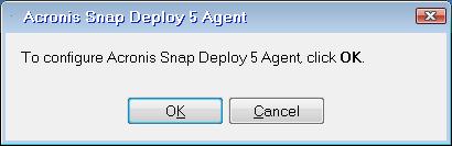 4. [Optional.] Choose whether you want to configure the agent. The agent configuration includes the network settings and the address of Acronis Snap Deploy 5 OS Deploy Server.