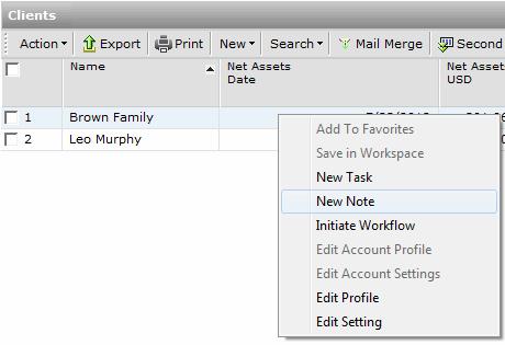 Lesson 3: Creating a Note How do I create a note from the Note Manager page? To create a note from the Note Manager page, do the following: 1. Go to either the Home tab, or the Client Management tab.