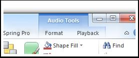 Audio Tools When the speaker icon is selected there will be