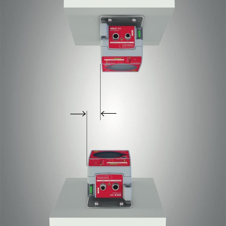 Mounting 4.3.2 Vertical mounting (lifting axis) without alignment laser Ä Mount the two devices opposite one another with a lateral offset of 30 mm.