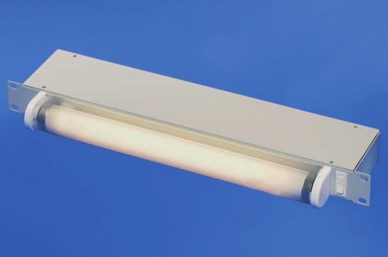 Cabinet accessories Electrics Cabinet light for 19" assembly Electrics With mains on/off switch Mounting height 1 U 1 1 19" cabinet light with fluorescent tube and mains switch, 1 U, IEC 60320 C14