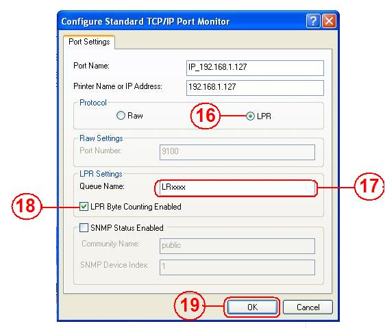 8. Click Finish to complete TCP/IP printer