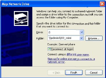 Choose the folder you wish to map, click mouse on its right button and click Map Network Drive.