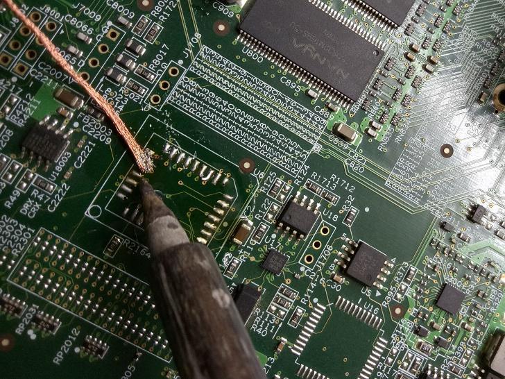 The next step is critical: You need to clean the solder pads fully to ensure a flat and even