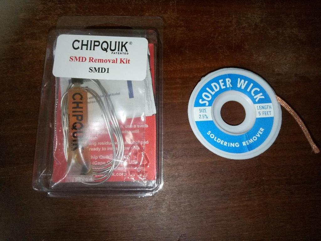The ChipQuik pack comes with a roll of the special low temperature solder alloy which is enough to do about a dozen or more PROM removals.