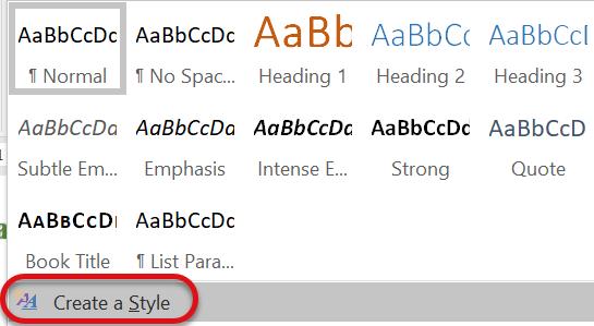 Create New Style When creating a new style, provide a unique name for the style.