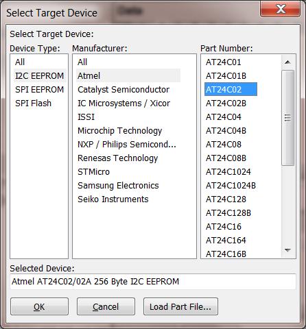 7. Select I 2 C EEPROM under Device Type 8.