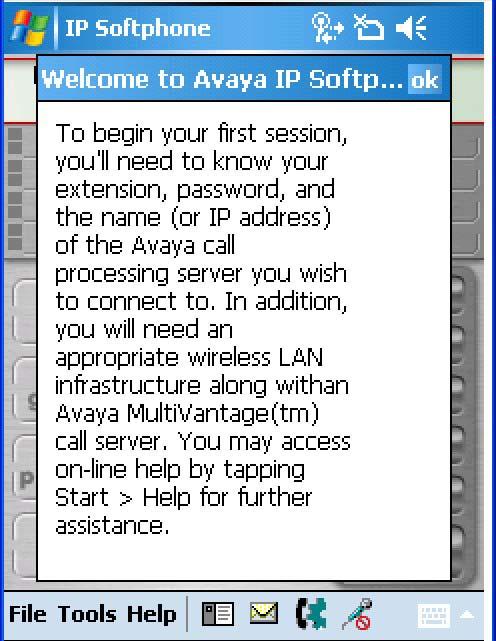 Softphone Step 2 The first time the Avaya IP Softphone for Windows
