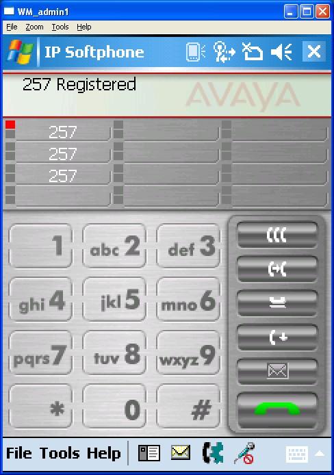 Step 4 Avaya IP Softphone for Windows Mobile 5 registers with Avaya Communication Manager using the supplied Extension/Password.