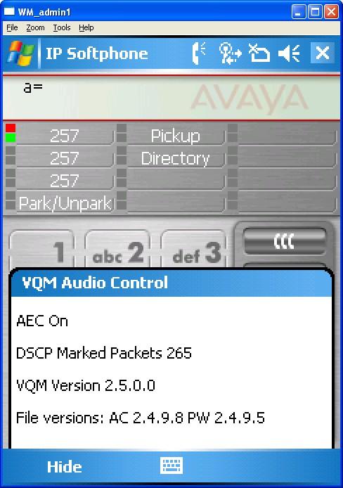 6.2. Motorola VQM The Motorola VQM application icon is highlighted on the display shown below left.