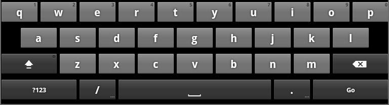 Onscreen Keyboard The onscreen keyboard appears automatically anytime you tap on a text line for input.