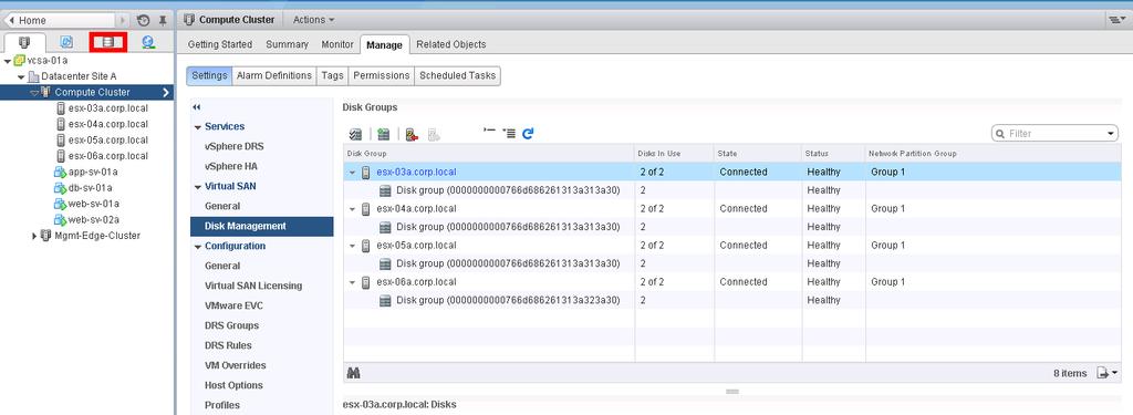 Review New VSAN Configuration Now lets look at the existing