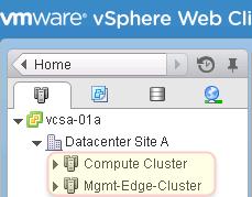 Compute Cluster which will contain the applications as well as the VSAN cluster storage.