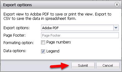 This will allow us to export a PDF or CSV file for review.