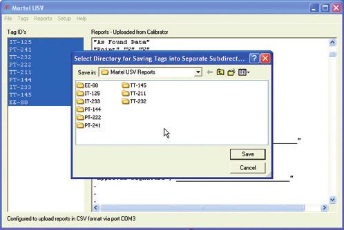 (.TXT) or comma delimited (.CSV) files. Text files are an image of the calibration certificate, which can be printed using Windows Notepad or other text editor.