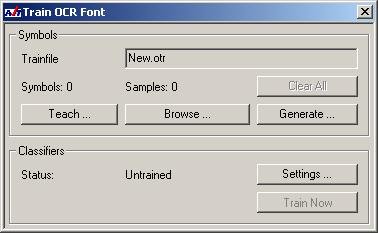2.3 Selecting and Creating OCR Fonts 23 1 2 3 9 5 6 4 8 7 Figure 2.7: Overview over the basic dialog for the handling of OCR fonts.