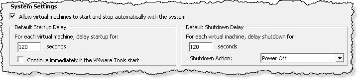 Step 5 Step 6 (Optional) Configure settings to delay VM startup, shutdown, or both.