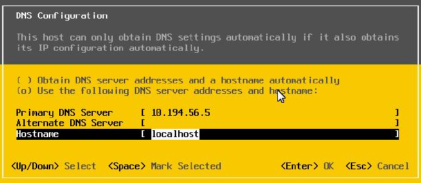 The DNS Configuration dialog box opens.