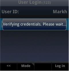 The message Verifying Credentials. Please wait will display.